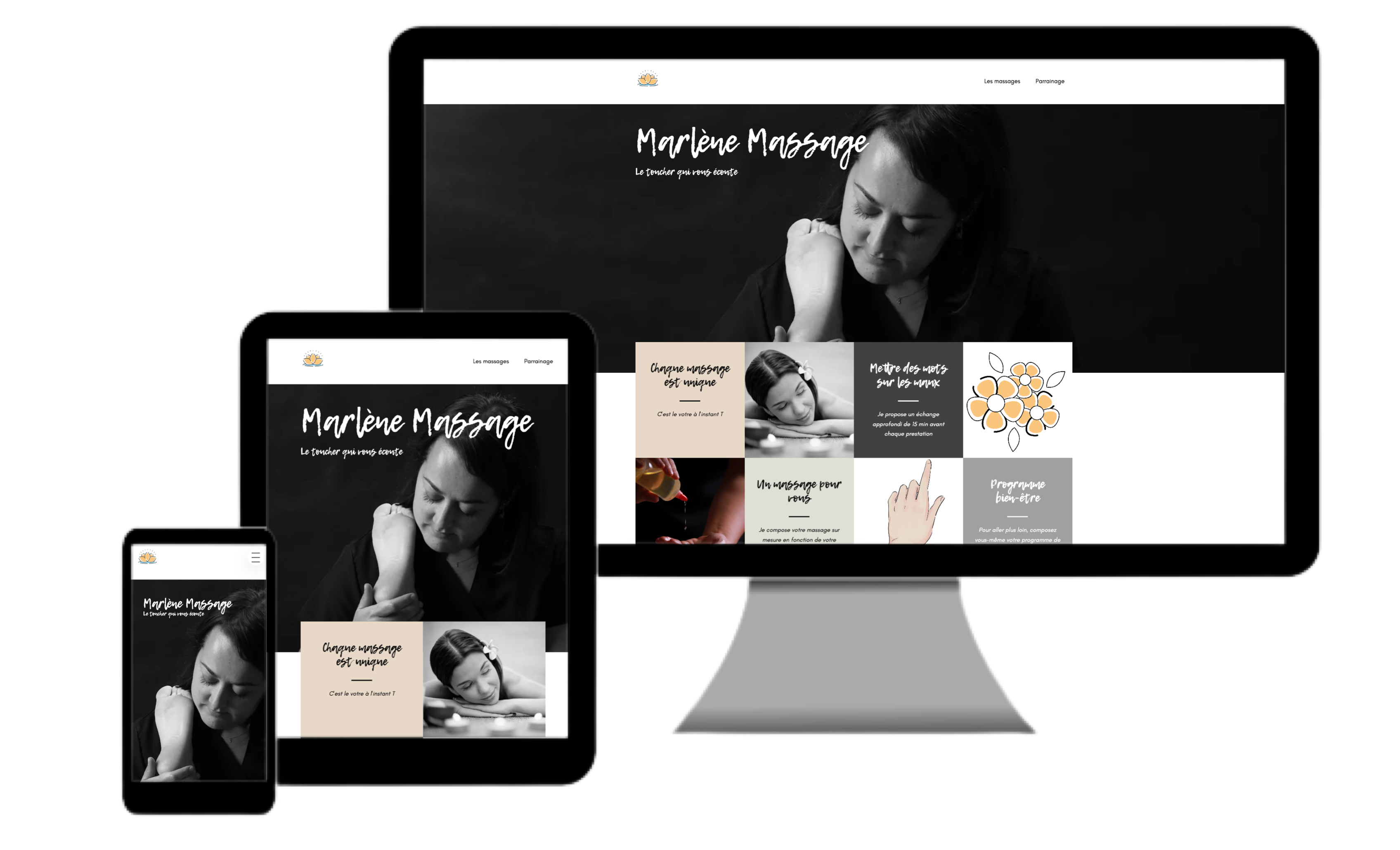Aperçu du site Marlène Massage